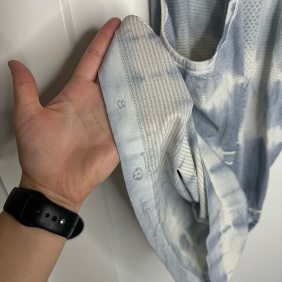 Lululemon Swiftly Tech Racerback Heathered Silver Fox Blue Tie Dye Size 8 - Picture 3 of 6